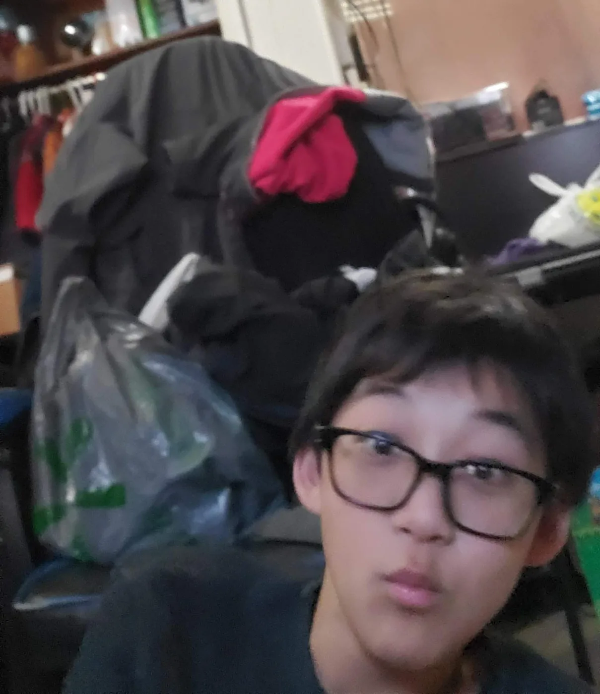 Aaron taking a selfie at home